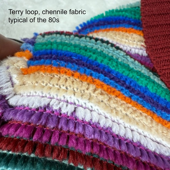 VTG 80s 90s DBS Multicolor Stripe Knit Sweater V-Neck Shawl Collar Women's Large - Picture 4 of 6